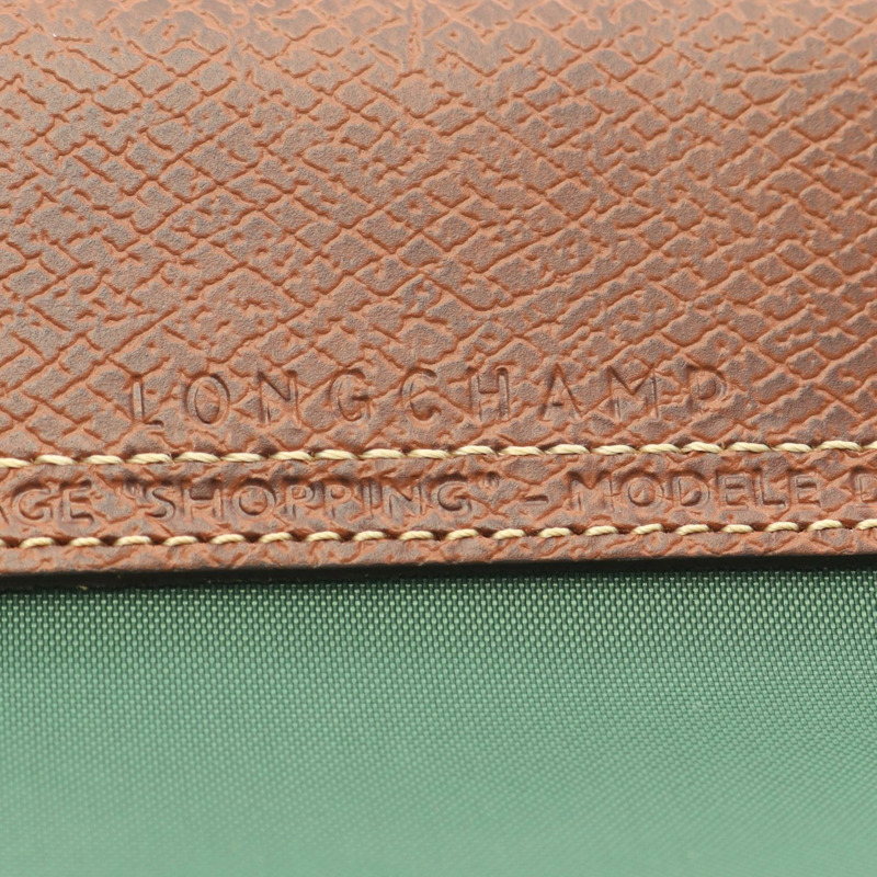 Longchamp Le Pliage Original L 托特包 L1899089P95 帆布皮革 綠色棕色 全新 女士-3