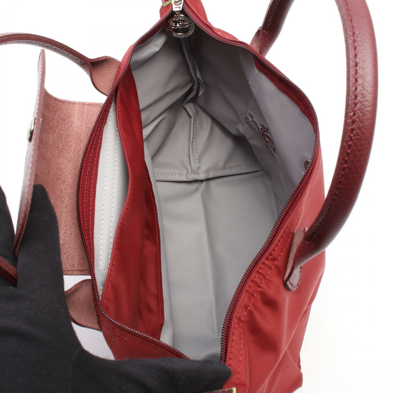 Longchamp Le Pliage 綠色 S 托特包 1621919P98 帆布皮革 波爾多紅 全新 女士-2