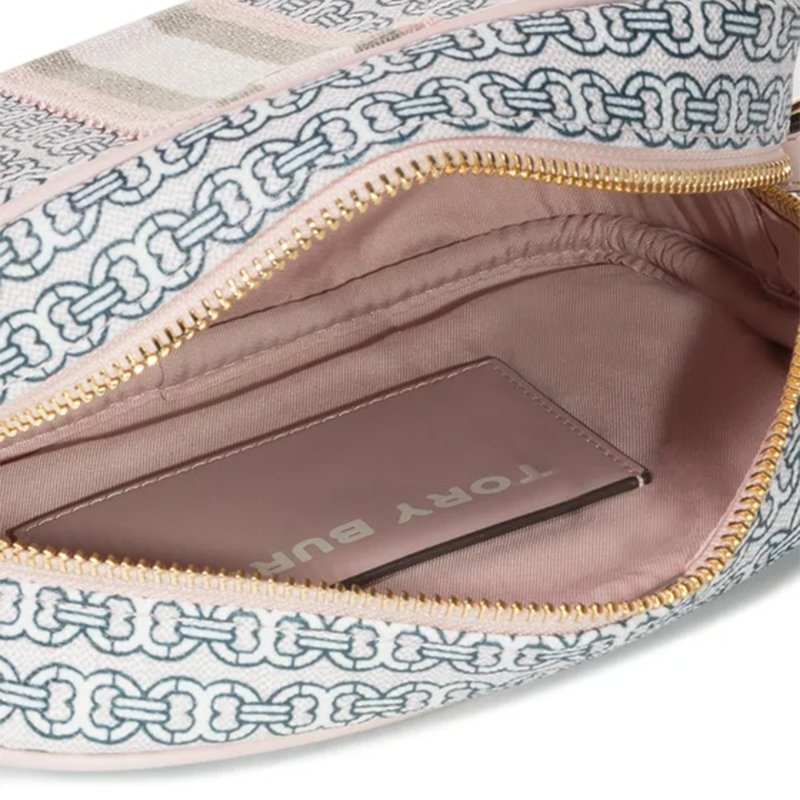 【TORY BURCH】印花尼龍斜背包-粉紅色-3