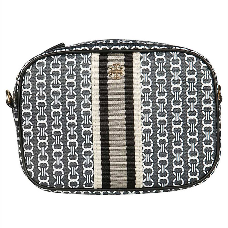 【TORY BURCH】印花尼龍斜背包-黑色-0