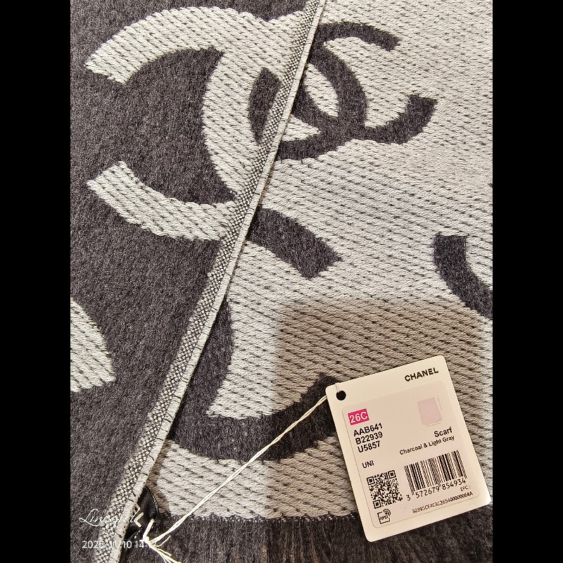 香奈兒26C 羊毛滿版雙C圍巾 （本季爆款要快收）-1