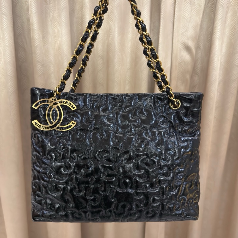 CHANEL 2009年典藏款 拼圖包 （CHANEL patent puzzle tote）-10