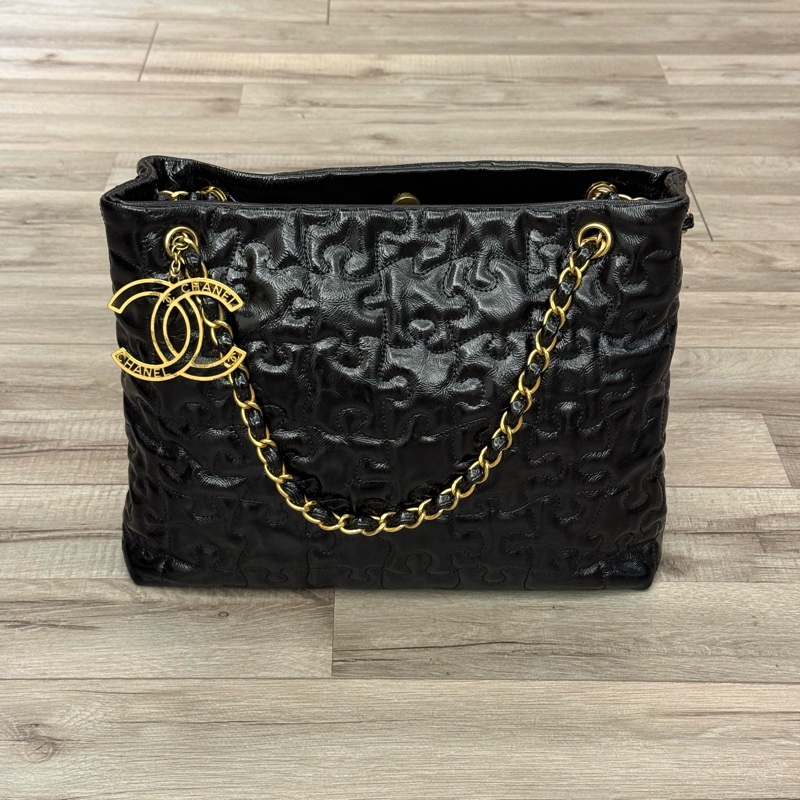 CHANEL 2009年典藏款 拼圖包 （CHANEL patent puzzle tote）-0