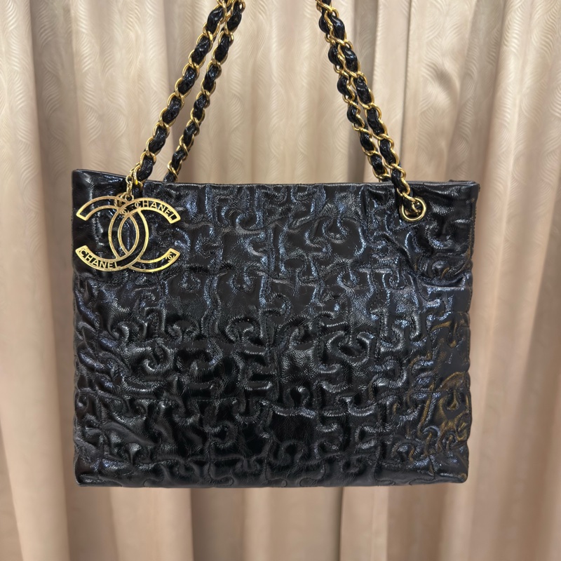 CHANEL 2009年典藏款 拼圖包 （CHANEL patent puzzle tote）-5