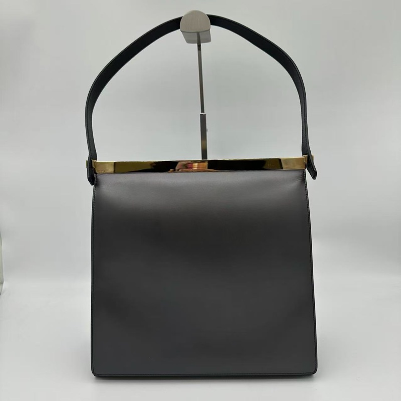 「JL精品代購」Gucci復古極簡清冷金屬色金框包邊單肩包-0