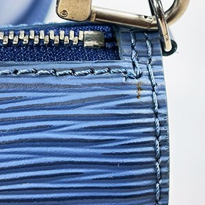 *奢華大道國際精品＊【L3286】 LV藍色EPI牛皮SOUFFLOT子母圓桶包 M52225-8