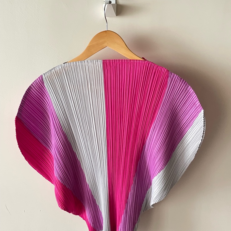 ▪️富貴選物FUGUEI▪️三宅一生PP 三拼色拼色 扇型上衣-3