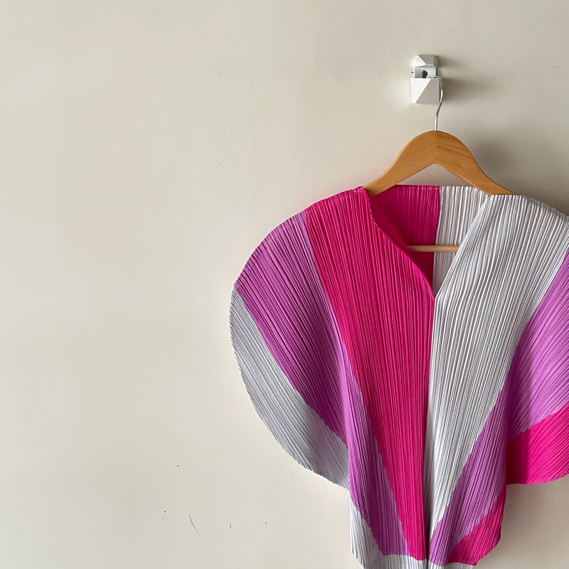 ▪️富貴選物FUGUEI▪️三宅一生PP 三拼色拼色 扇型上衣-7