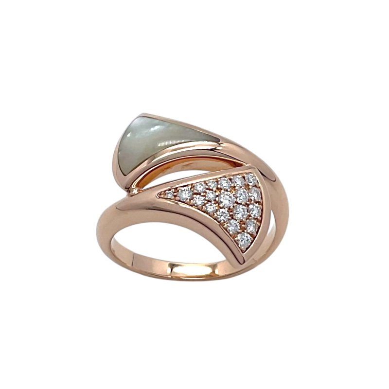 BVLGARI 寶格麗 DIVAS’ DREAM 18K 玫瑰金 珍珠母貝 鑽石 戒指-2