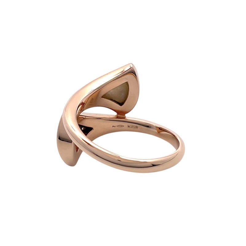 BVLGARI 寶格麗 DIVAS’ DREAM 18K 玫瑰金 珍珠母貝 鑽石 戒指-4