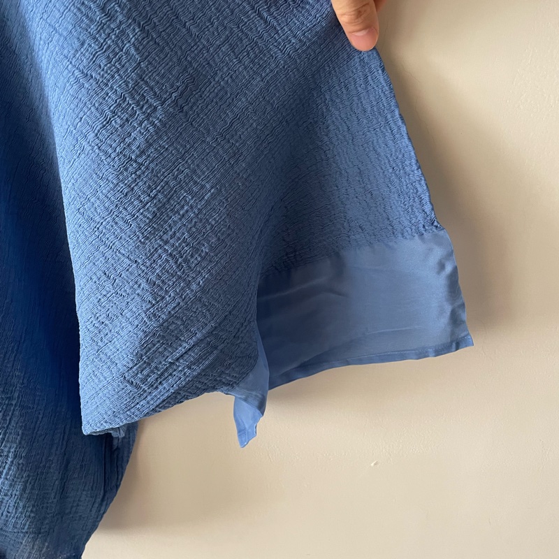 ▪️富貴選物FUGUEI▪️三宅一生ME 舒柔藍色密摺彈力 排扣造型外套-6