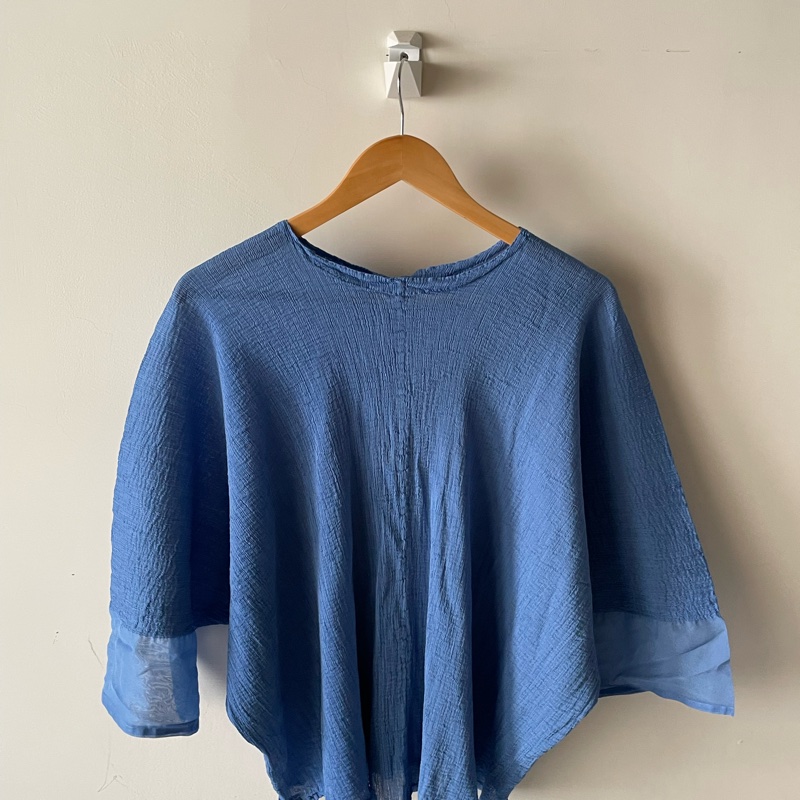 ▪️富貴選物FUGUEI▪️三宅一生ME 舒柔藍色密摺彈力 排扣造型外套-7