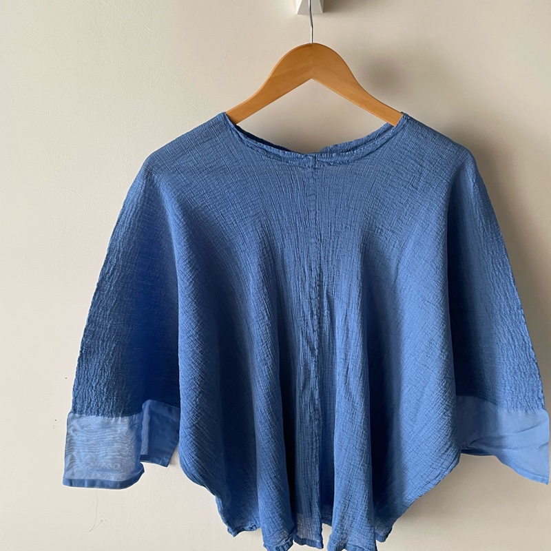 ▪️富貴選物FUGUEI▪️三宅一生ME 舒柔藍色密摺彈力 排扣造型外套-8