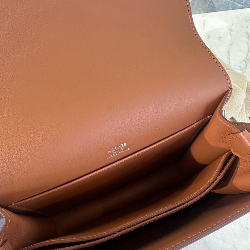 HERMES 限量彩繪豬鼻肩背包 焦糖色 Y刻-4