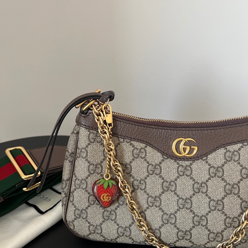 Gucci 草莓蜜蜂麻將包 單肩包-2
