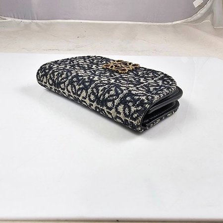 *奢華大道國際精品＊【LW219】LOEWE藍色緹花布 GOYA 卡片/零錢包-2