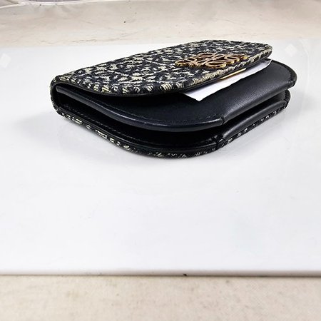 *奢華大道國際精品＊【LW219】LOEWE藍色緹花布 GOYA 卡片/零錢包-3