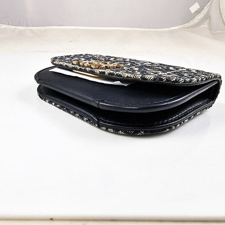 *奢華大道國際精品＊【LW219】LOEWE藍色緹花布 GOYA 卡片/零錢包-4