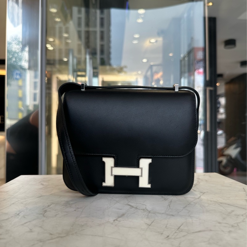 HERMES BOX 白琺瑯釦康康 Z刻 黑色-0
