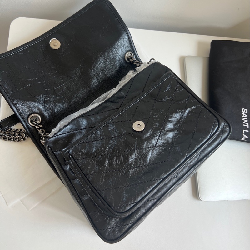 YSL 聖羅蘭 Niki黑色中號 D扣 包型超好🔥-12