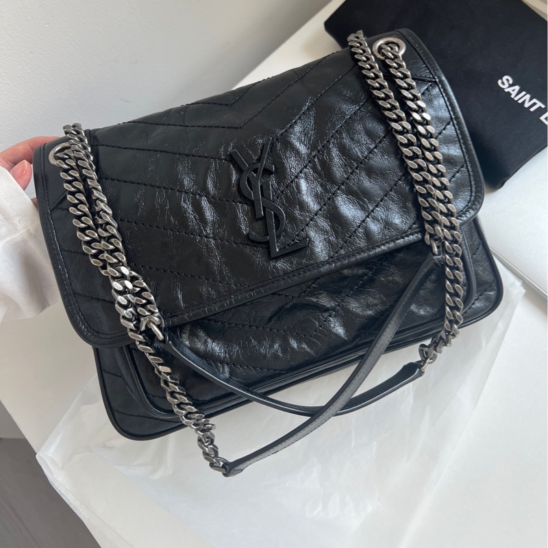 YSL 聖羅蘭 Niki黑色中號 D扣 包型超好🔥-15