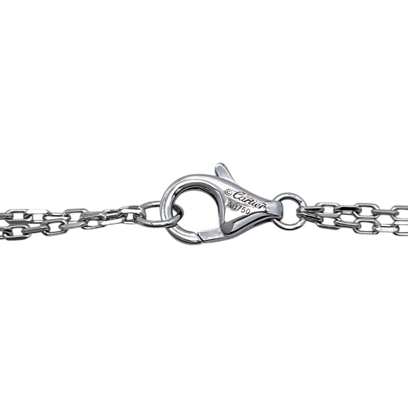 Cartier 卡地亞 LOVE 18K 白金 鑽石 雙鍊 圓形墜飾 項鏈-5