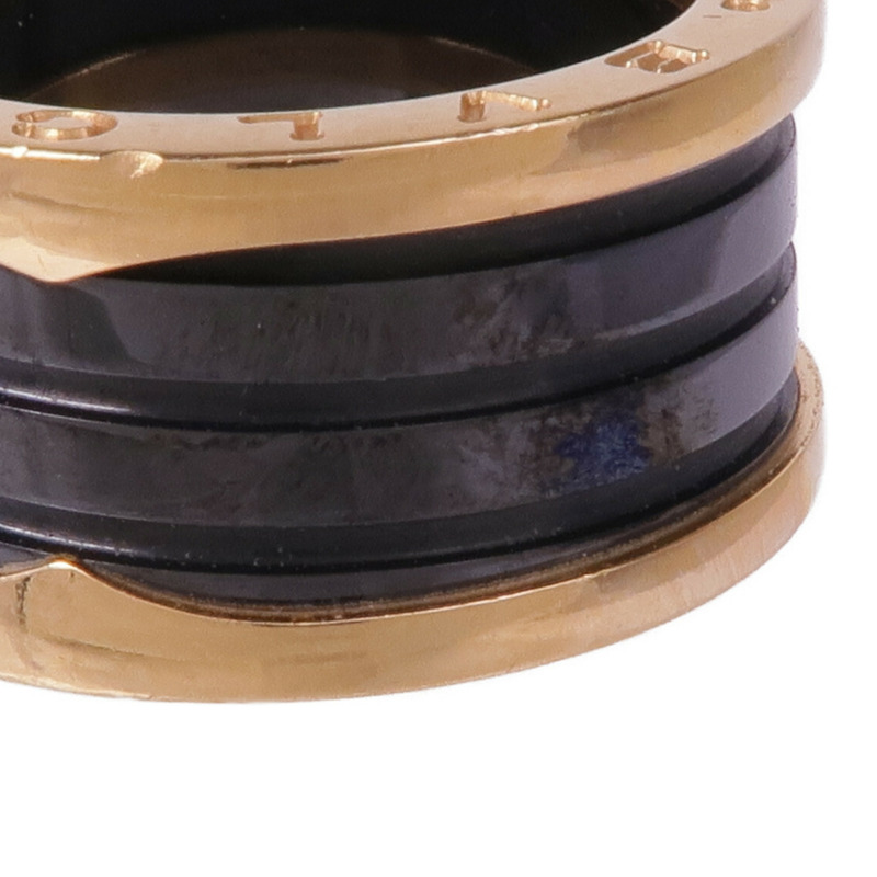 BVLGARI 18K玫瑰金/陶瓷B-zero 3 Band Ring戒指BVLGARI#59/US#8-5