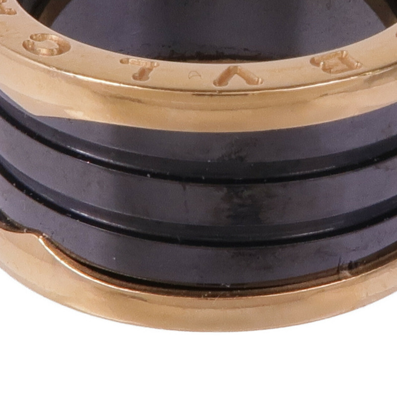 BVLGARI 18K玫瑰金/陶瓷B-zero 3 Band Ring戒指BVLGARI#59/US#8-6
