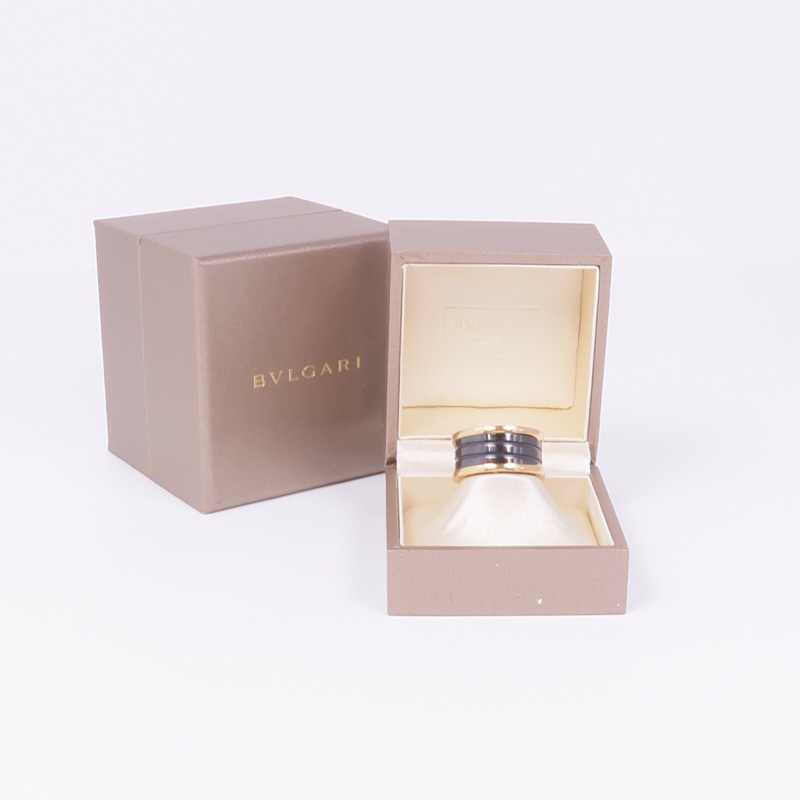 BVLGARI 18K玫瑰金/陶瓷B-zero 3 Band Ring戒指BVLGARI#59/US#8-7