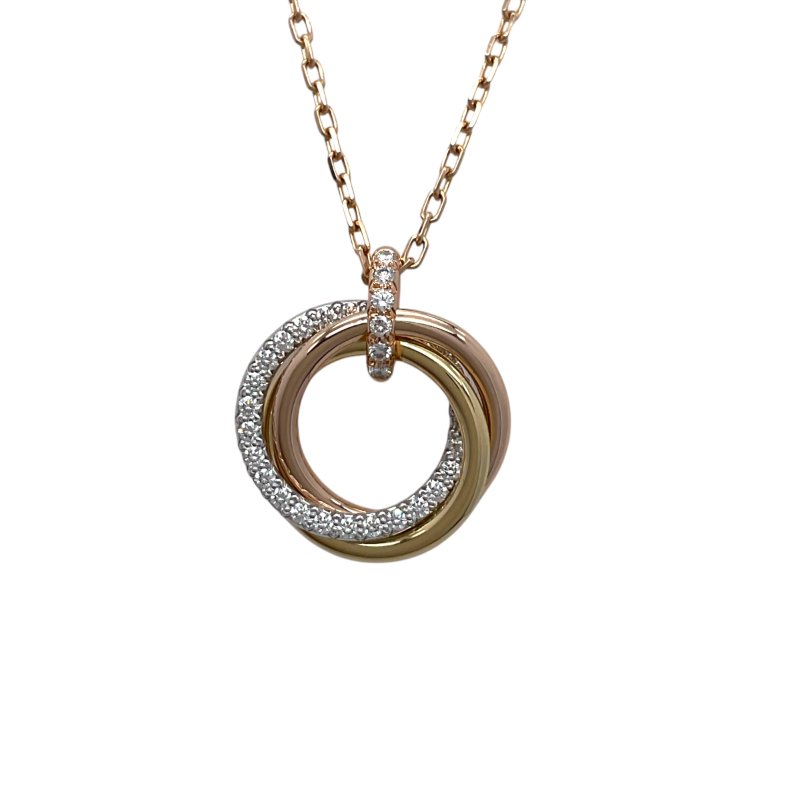 Cartier 卡地亞 Trinity 18K 鑽石 項鏈-1