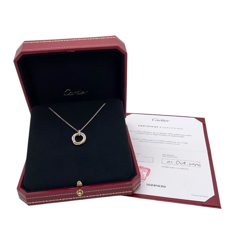Cartier 卡地亞 Trinity 18K 鑽石 項鏈-6