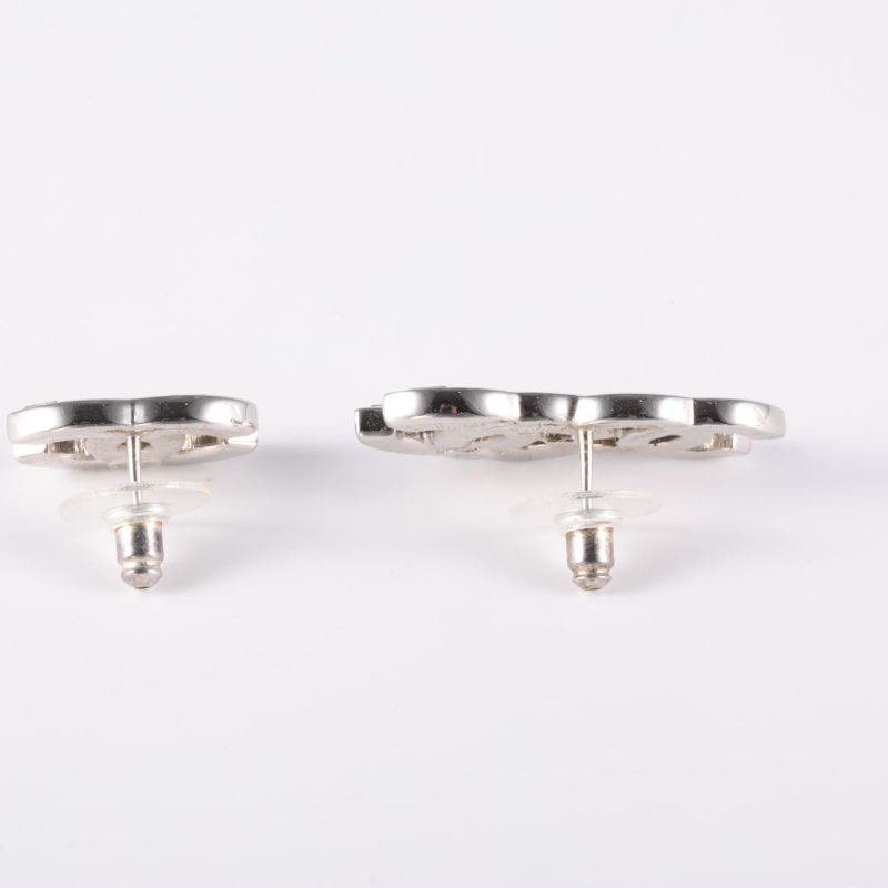 CHANEL 合金23V雙C水鑽不對稱耳釘耳環-2