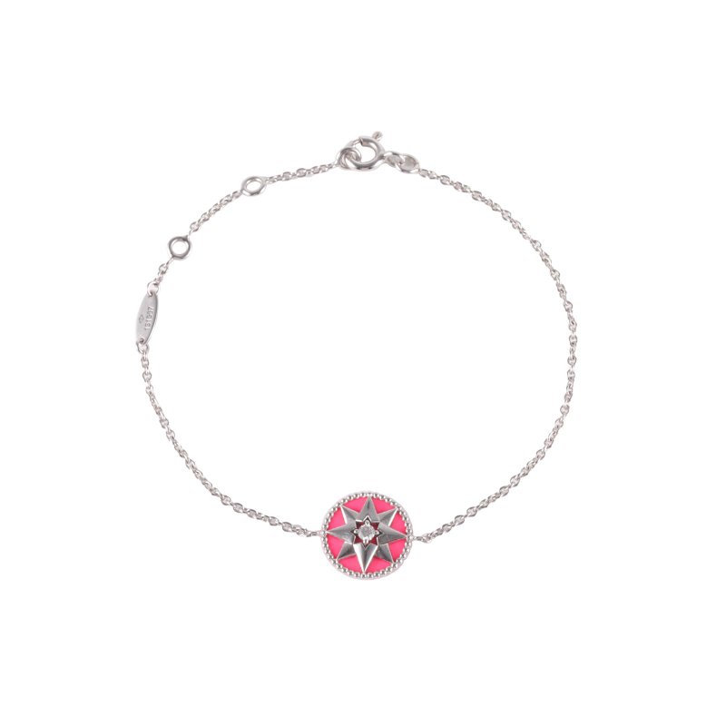 DIOR 18K白金鑽石白金八芒星手鏈18K/手鍊/手環-0