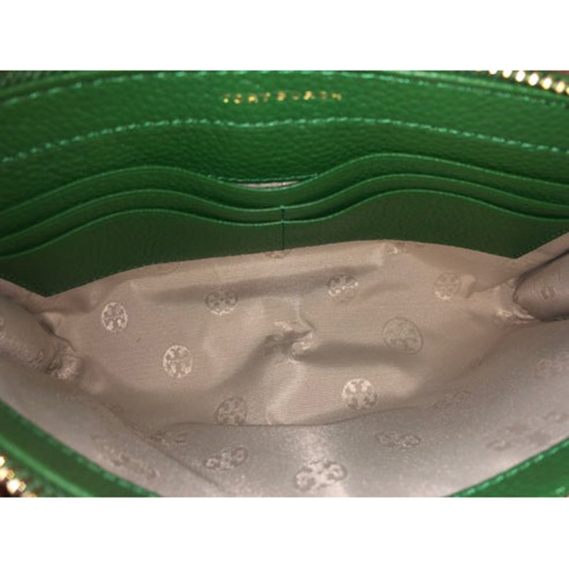 【TORY BURCH】素面皮革斜背包-綠色-3