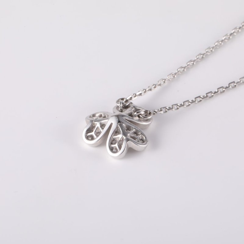 Van Cleef & Arpels Frivole花朵項鏈迷你滿鑽18K白金/鑽石項鏈白金鑽石/18K項鍊-2