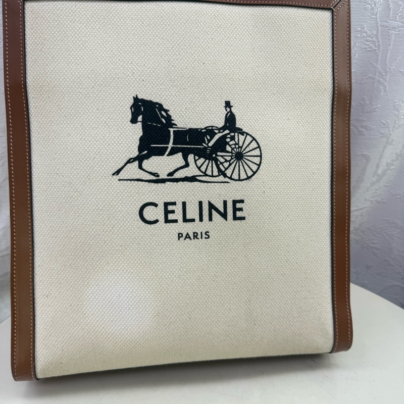 Celine 馬車Logo 印花帆布 手提袋/ 斜孭袋-12