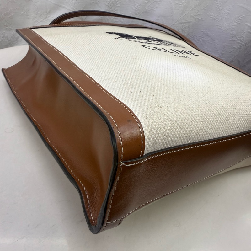 Celine 馬車Logo 印花帆布 手提袋/ 斜孭袋-14