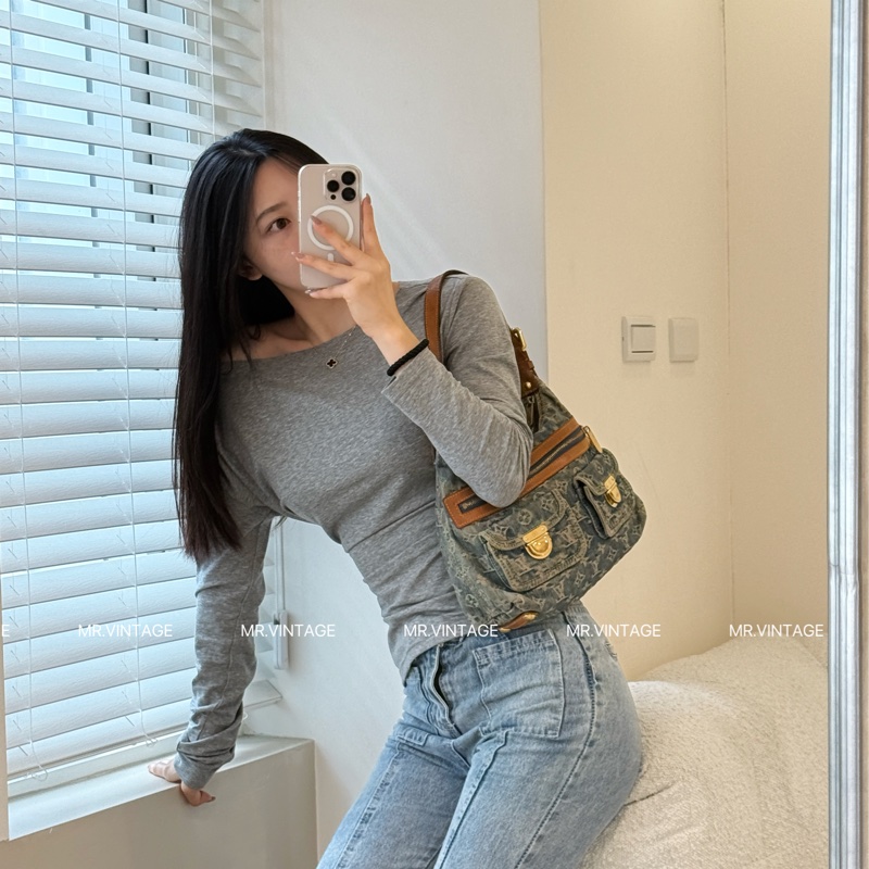 🏷️ Louis Vuitton 丹寧帆布包-1