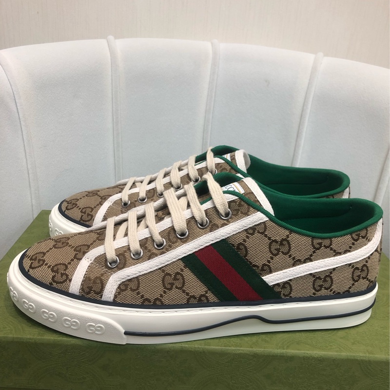 （領券立減！）Gucci 老花1977經典款男裝休閒鞋 7.5 碼 XB897-2