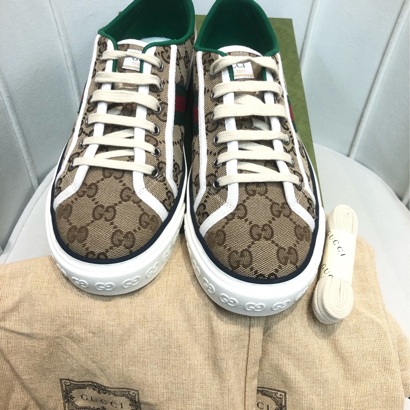 （領券立減！）Gucci 老花1977經典款男裝休閒鞋 7.5 碼 XB897-9