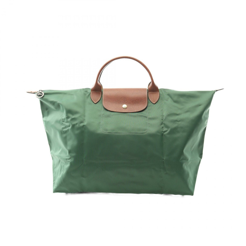 Longchamp Le Pliage Original Travel L 托特包 L1624089P95 帆布皮革 綠色棕色 全新 女士-0