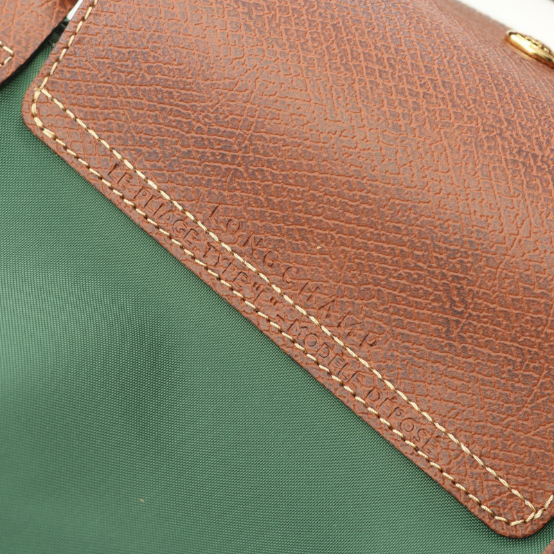 Longchamp Le Pliage Original Travel L 托特包 L1624089P95 帆布皮革 綠色棕色 全新 女士-3