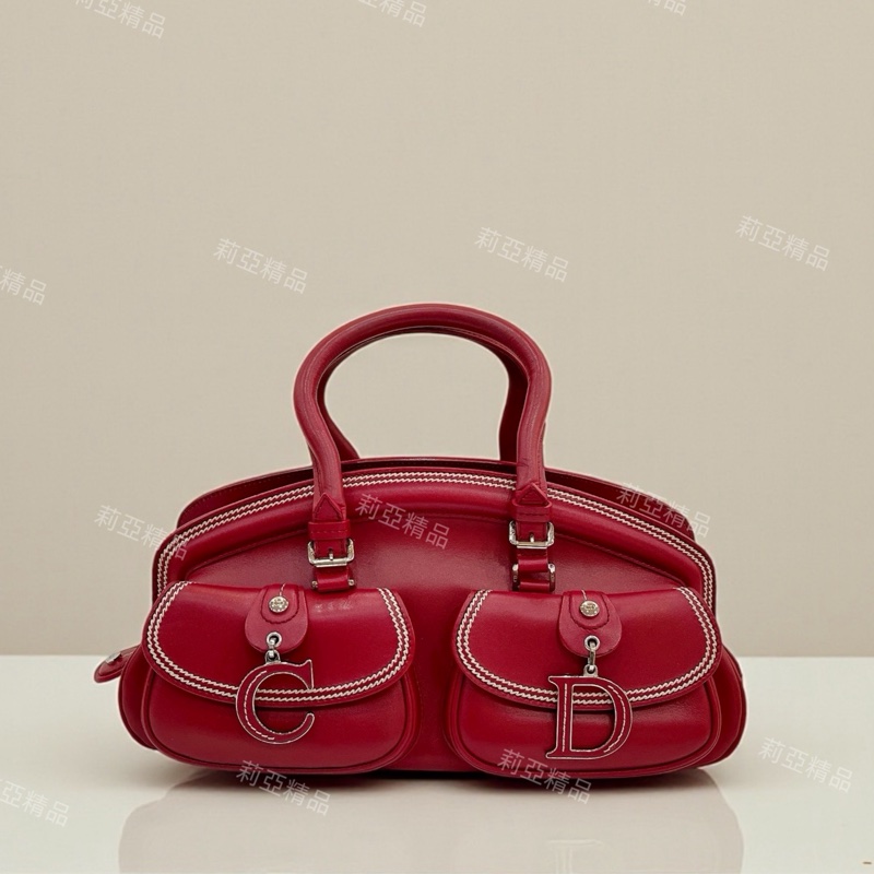 莉亞精品♡Dior 紅皮革手提包 二手-0