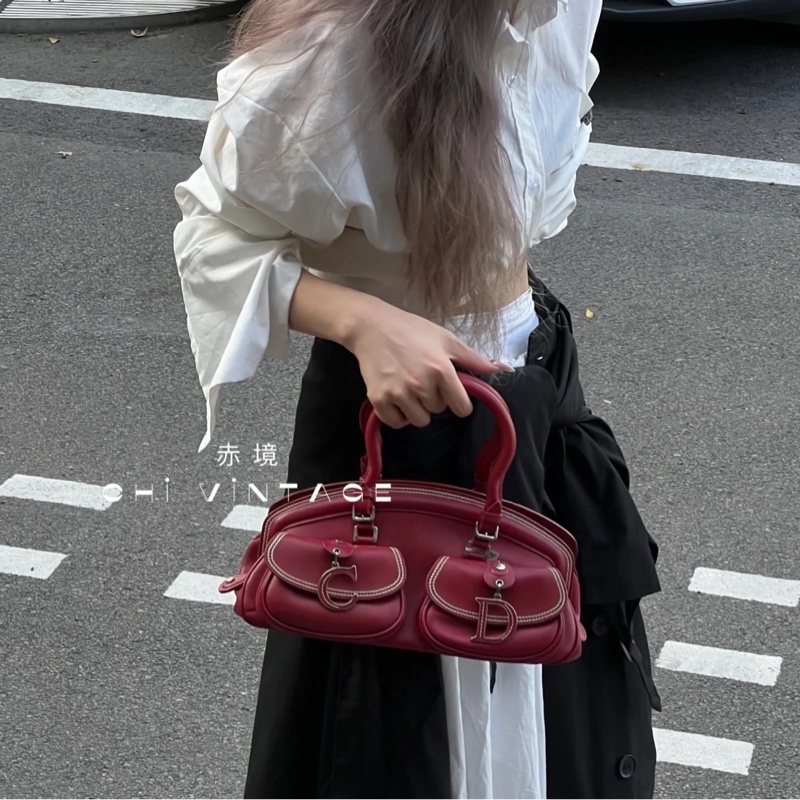 莉亞精品♡Dior 紅皮革手提包 二手-2