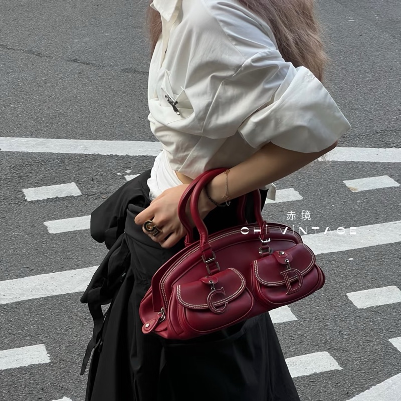 莉亞精品♡Dior 紅皮革手提包 二手-3