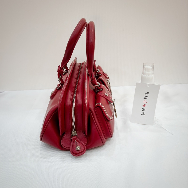 莉亞精品♡Dior 紅皮革手提包 二手-7