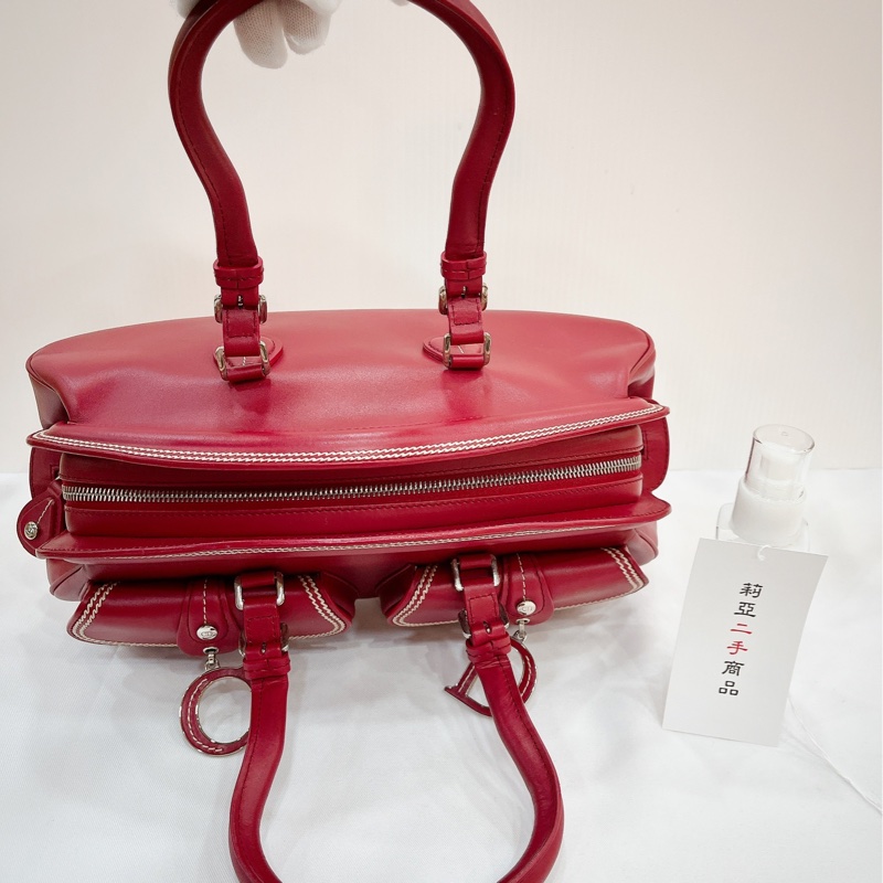 莉亞精品♡Dior 紅皮革手提包 二手-8