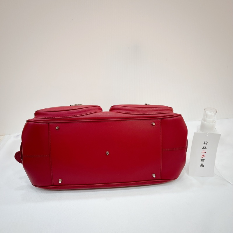 莉亞精品♡Dior 紅皮革手提包 二手-9