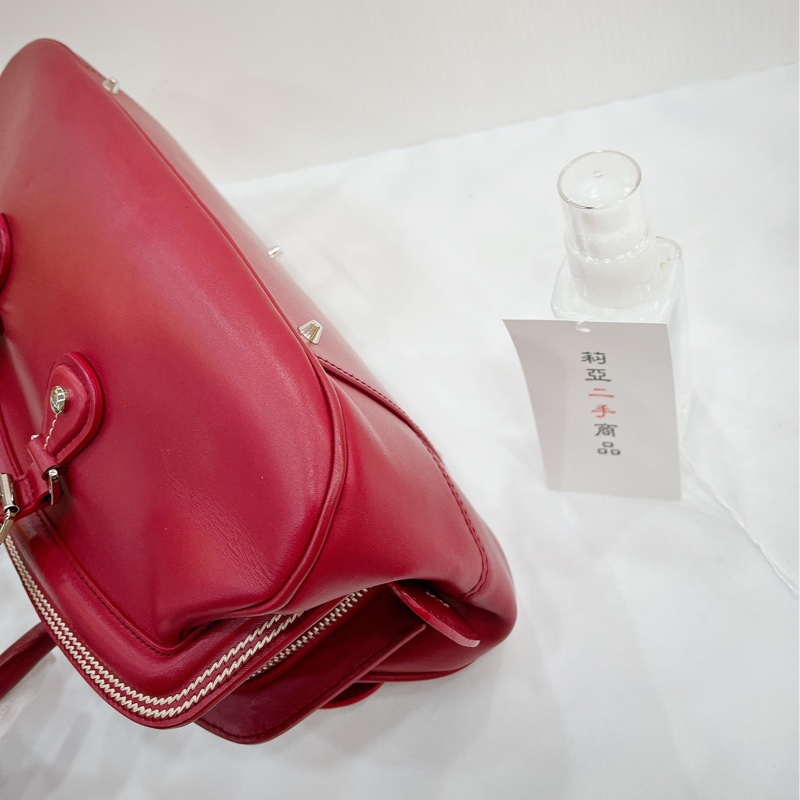 莉亞精品♡Dior 紅皮革手提包 二手-13