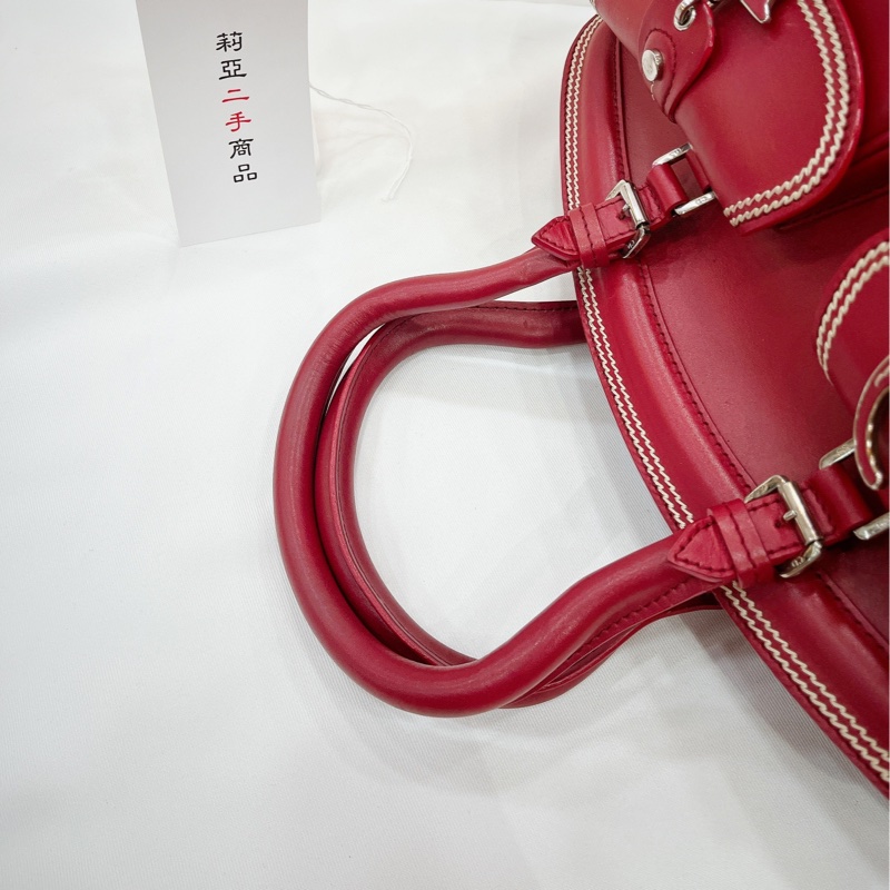 莉亞精品♡Dior 紅皮革手提包 二手-14